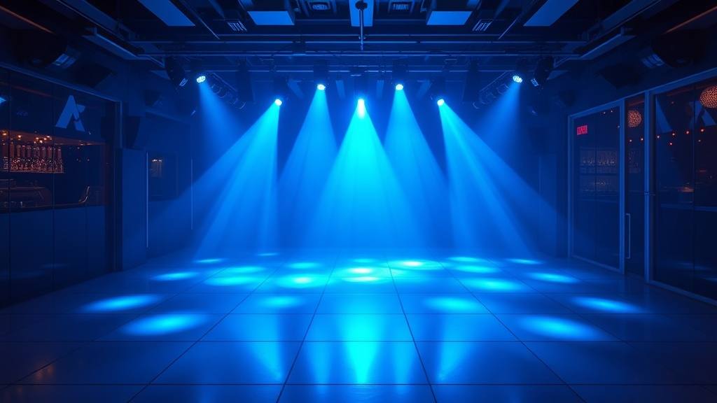 Club katalog seçimi için mavi ışıklı dans pisti