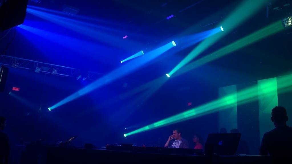 Kırmızı ışıklar altında DJ performansı